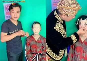 Viral Pria Asal Wonosobo Jadi MUA di Hari Resepsi Pernikahannya, Aksinya Saat Merias Sang Istri Jadi Sorotan, Warganet:&nbsp;Lumayan Ngirit!