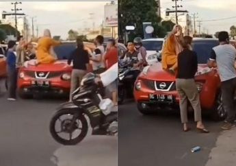 Oknum Polisi Asik Berduaan dengan Pelakor, sang Adik Amarahnya Langsung Meluap Mencak-mencak Naik ke Atas Kap Mobil Lihat Istri Sah Dikhianati!