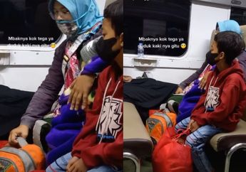 Viral Penumpang Kereta Api Duduk Selonjoran di Kursi Orang Lain Seolah Tak Peduli Ibu Anak Dua di Depannya, Tuai Cibiran dari Netizen hingga Disebut Tidak Punya Etika