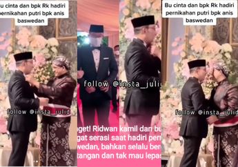 Momen Langka, Begini Akrabnya Anies Baswedan Saat Merapikan Dasi Ridwan Kamil di Pernikahan sang Putri