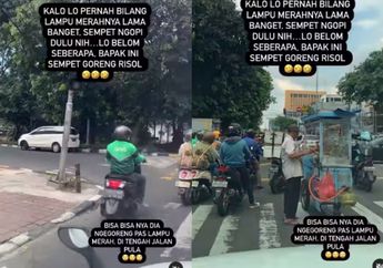 Bikin Ngakak! Saking Lamanya Nunggu Lampu Merah di Persimpangan, Pedagang Risol Ini Sampai Bisa Lakukan Hal Nyeleneh nan Unik di Tengah Jalan