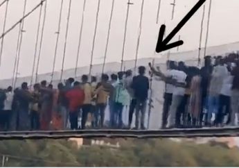 NGERI, Dipadati Lebih dari 400 Orang, Jembatan Gantung di India Ambruk Seketika, Korban Tewas hingga 81 Orang