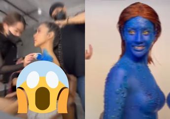 Anya Geraldine Cosplay Jadi Mystique dan Pamer Proses Body Painting, Bagian Atas Tubuh sang Selebgram Sampai Diblur!