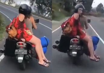 Salah Outfit, Posisi Wanita Bule ini Dibonceng Naik Motor Bikin Gagal Fokus