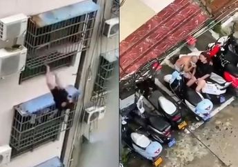 Istri Mendadak Pulang, Pelakor Kelabakan Kabur Bak Spiderman Lewat Balkon hingga Jatuh dari Lantai 4, Karma Dibayar Tuntas!