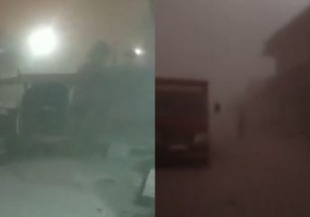 MENCEKAM! Akibat Erupsi Gunung Merapi Kondisi Langit Siang Hari Gelap Gulita Seperti Malam