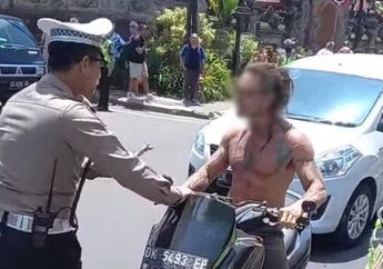 BULE Berulah Lagi, WNA di Bali Ini Malah Ngegas Balik ke Polisi Saat Dicegat Gegara Naik Motor Tanpa Helm dan Gak Pakai Baju!