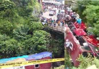 Sedang Terparkir, Begini Kronologi Bus Masuk Jurang di Objek Wisata Guci Tegal, 1 Orang Meninggal Dunia, 31 Luka-luka