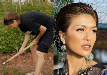Wanita yang Jago Mencangkul ini Ternyata Mantan Ratu Kecantikan, Pilih Tinggal di Kampung, Gayanya Sederhana