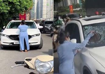 Dongkol Pergoki Suami Selingkuh, Istri Sah Nekat Pecahkan Kaca Mobil dengan Helm Milik Pejalan Kaki, Aksinya Jadi Sorotan!