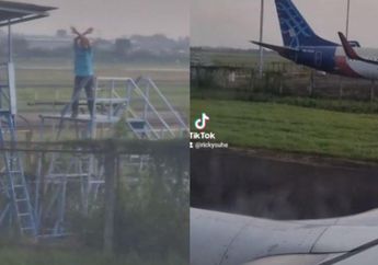 Viral Video Detik-detik Menegangkan Layangan Nyangkut di Sayap Pesawat Garuda saat Akan Lepas Landas
