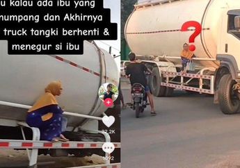 Video Ibu-ibu Santai Nebeng di Tangki Truk Viral di TikTok, Sopir Lakukan Ini Setelah Diperingatkan Pengendara