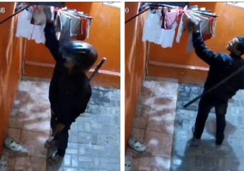 KEPERGOK Cengar-cengir, Begini Aksi Maling Gondol Celana Dalam yang Kepergok CCTV di Pulogadung