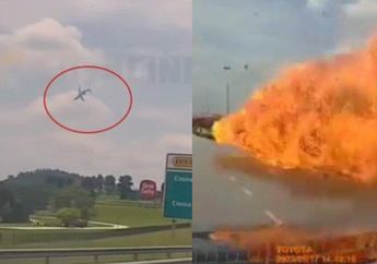 INNALILLAHI, Detik-detik Pesawat Pribadi Jatuh di Malaysia, Terjun Bebas ke Jalan Tol dan Meledak, Pengendara Mobil Kocar-kacir