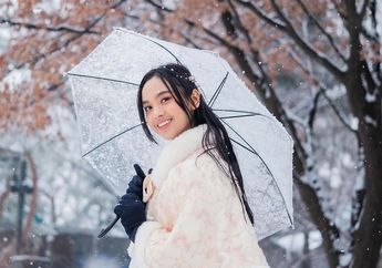 Sang Dewi dari Korea, Intip Gaya Lyodra Ginting Kenakan Hanbok Bulu-bulu di Tengah Salju!