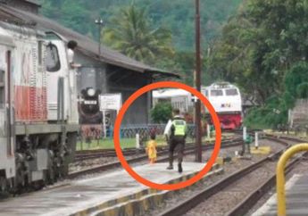 Viral, Aksi Heroik Satpam Selamatkan Bocah dari Kereta Api di Stasiun Cibatu Tuai Pujian