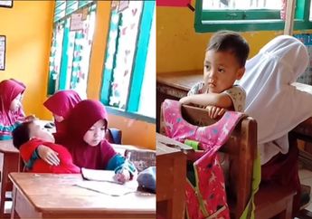 Pilu, Siswa SD Terpaksa Bawa Adiknya ke Sekolah, Terungkap Sang Ibu Telah Wafat, Kini Belajar di Kelas Sambil Menggendong Saudaranya