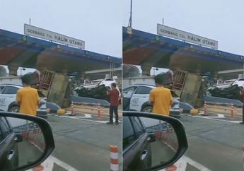 Innalillahi, Kecelakaan Beruntun Terjadi di Gerbang Tol Halim Utama Bekasi, Libatkan 5 Kendaraan, Kondisi Mobil Ringsek hingga Terjungkal