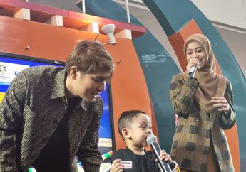 Lucunya Tingkah Baby L saat Temani Leslar Meet and Greet, Emak-Emak Dibuat Gemas