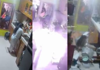 Viral Detik-Detik Gas Elpiji Meledak Saat Wanita Sedang Cuci Piring, Perabot Berhamburan, Korban Histeris