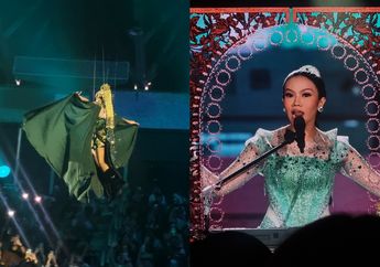 Spektakuler, Yura Yunita Buka Konser Bingah Terbang Pakai Sling Menuju Panggung