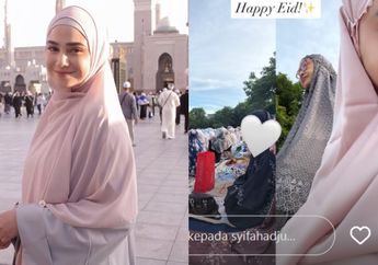 Momen Syifa Hadju Solat Idulfitri Bareng Keluarga, Flawless dengan Bedak Tipis