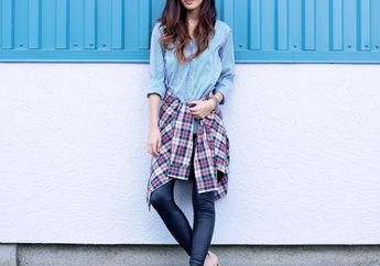 Tips Mix And Match Legging Dengan Atasan Denim
