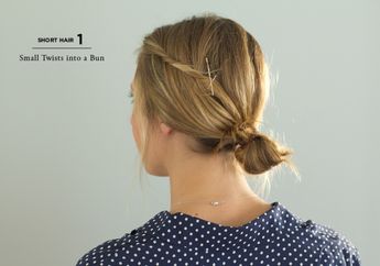 Tutorial Gaya Casual Keren Buat Rambut Pendek Small Twist Bun