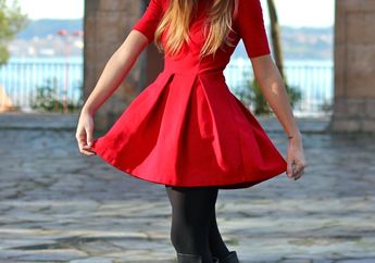 Casual Look With Red Dress