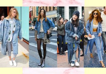 12 Inspirasi Fashion Denim On Denim dari Seleb Hollywood dan Korea Buat Gaya Sehari-hari