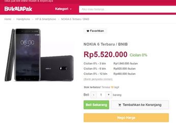 Jika Tak Sabar, Nokia 6 Sudah Dijual di Bukalapak Seharga Rp 5,5 juta
