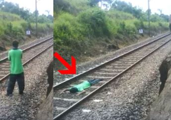 Beredar Video Pria Menantang Maut, Tidur di Atas Rel Kereta, Kemudian yang Terjadi...