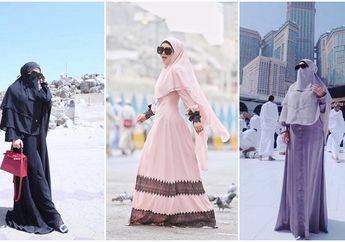 5 Busana Hijab Abaya Muslimah Syahrini Saat Umrah yang Jadi Favorit Netizen