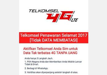 Hati-hati Scam, Jangan Sebarkan Tawaran 1 Tahun Gratis Telkomsel 4G yang Beredar di Facebook, Isinya Virus!