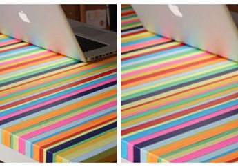 Alas Meja Terlihat Usang, Remake Yuk Agar Lebih Berwarna dengan Washi Tape