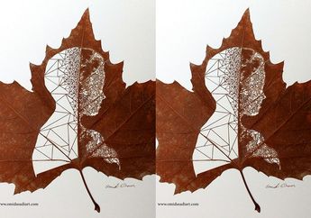 Rumit dan Detail, Mantan Petinju Berhasil Ukir Daun Jadi Karya Seni yang Cetar Abis
