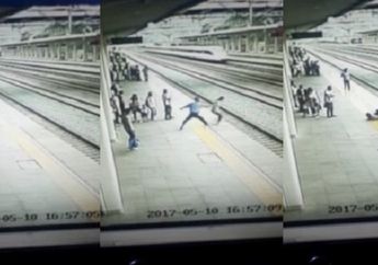 Menegangkan, Inilah Detik-detik Penyelamatan Mahasiswi yang Hendak Menabrakkan Diri ke Kereta