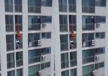 Bukan Akrobat, Petugas Penyelamat Ini Lakukan Tendangan Kung Fu Sambil Bergelantungan di Udara, Ternyata Ini Penyebabnya