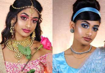 Wow, Makeup Artis Ini Buat Riasan Wajah ala Disney Princess dengan Sentuhan India, Hasilnya Cantik Banget!