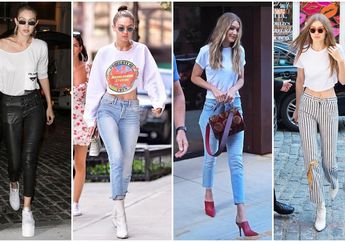 Padu Padan Kaus Putih Oblong Santai ala Supermodel Gigi Hadid, Stylish banget! Cocok Buat Jalan ke Mal atau Kafe