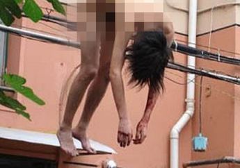 Memanjat Gedung, Menanggalkan Pakaiannya Sendiri Dan Loncat Hingga Tersangkut di Kabel Listrik, Untung Pria Ini Masih Selamat!