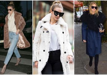 Gaya Saat Musim Hujan dengan Koleksi Mantel Bulu ala Gigi Hadid, Pas Banget Untuk Cuaca Dingin