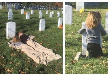 Kisahnya Viral, Dua Bocah yang Peluk Nisan dan Tidur di Makam Ayahnya Bikin Terenyuh: "Aku Masih Bisa Rasakan Tubuh Ayah"