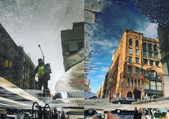 Keren! Fotografer Ini Abadikan New York dari Kubangan Air Hujan