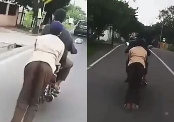 Bak Main Ice Skating, Cara Bocah Ini Membonceng Bikin Prihatin!