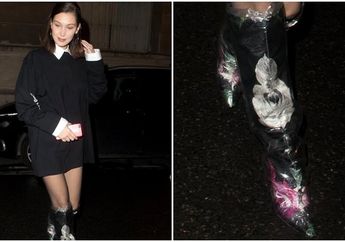 Supermodel Bella Hadid Mencuri Perhatian dengan Sepatu Boots Floral Terbarunya, Bakal Jadi Tren Fashion n