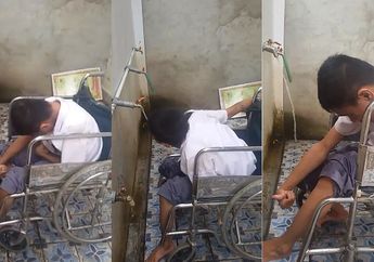 Subhanallah... Di Tengah Keterbatasan, Siswa Difabel Asal Gorontalo Ini Berusaha Keras Untuk Berwudhu Demi Melaksanakan Sholat