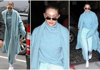 Gaya Kedinginan dengan Outer Knitwear Gombrong yang Super Kece Ala Gigi Hadid, Stylish banget! 