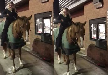 Bukan Mobil, Wanita Ini Naik Kuda Saat Pesan Makanan Cepat Saji Melalui Drive-Thru