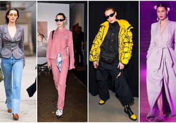 Inspirasi Gaya Busana Tahun 80-an ala Bella Hadid di New York Fashion Week 2018 
